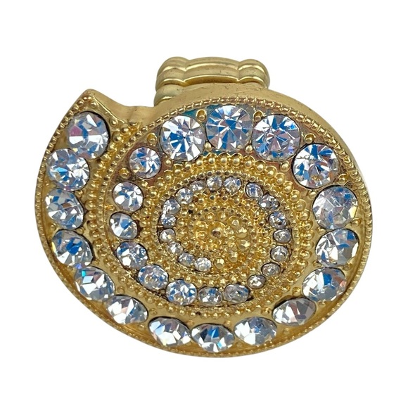 Rhinestone Nautilus Statement Ring  Cocktail in Gold - Picture 6 of 11